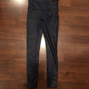 SPANX faux leather leggings- midnight navy